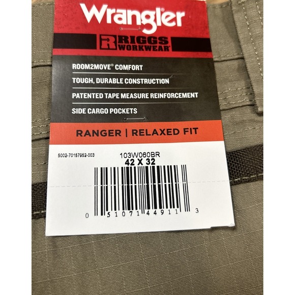 Wrangler Riggs‎ Workwear Ripstop Ranger Relaxed FIT Pants Mens 42x32 - Picture 4 of 9